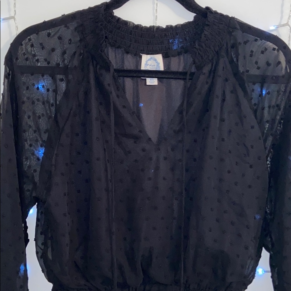 Black sheer Francesca’s  polka dot dress!